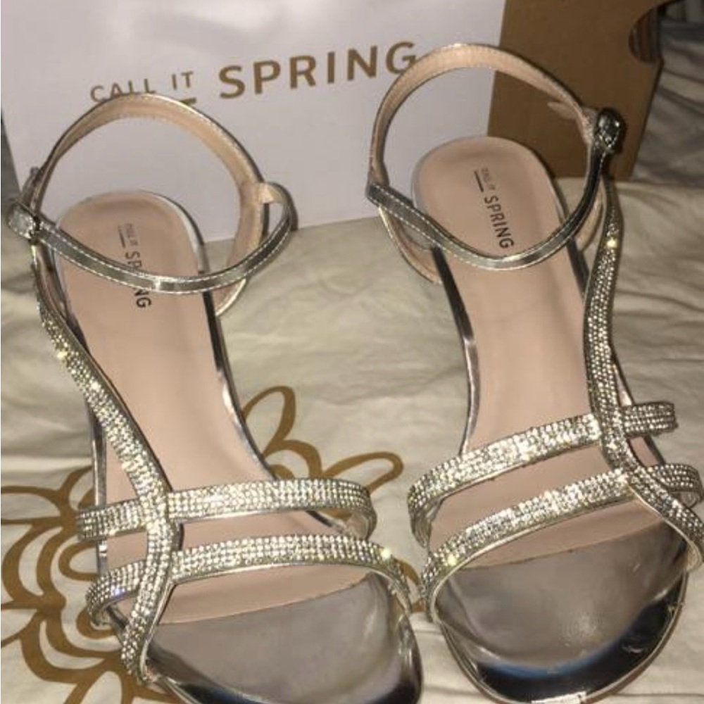 Call It Spring Silver Strappy Sandals